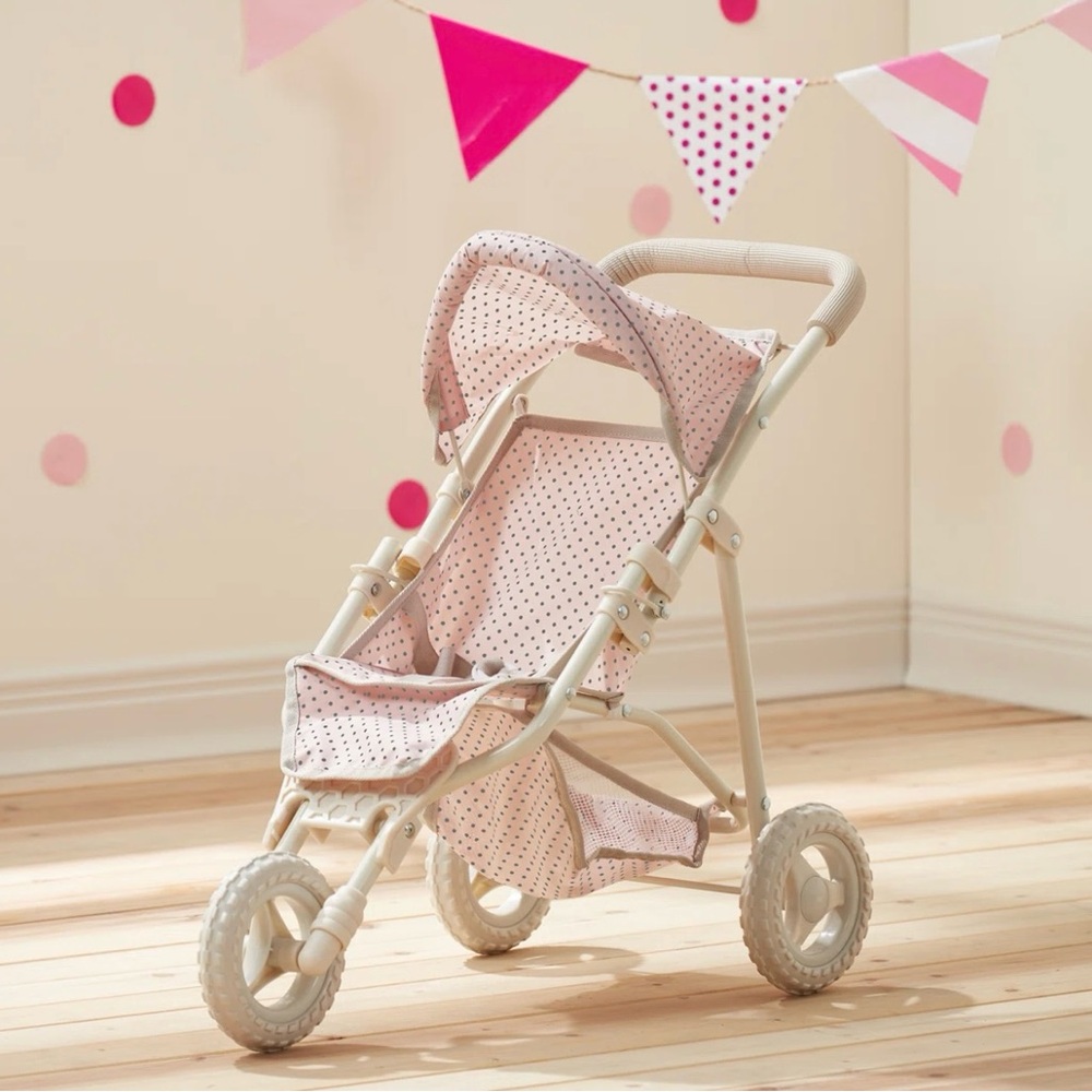 Pink Polka Dot Doll Stroller